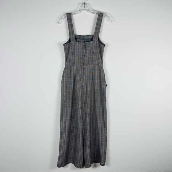 Bebop black white red plaid cropped preppy academia jumpsuit overalls small - Picture 5 of 6